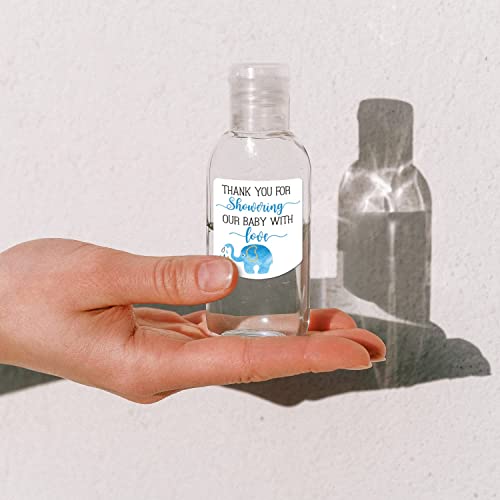 Baby Shower Hand Sanitizer Labels - Thank You for Showering Our Baby Boy