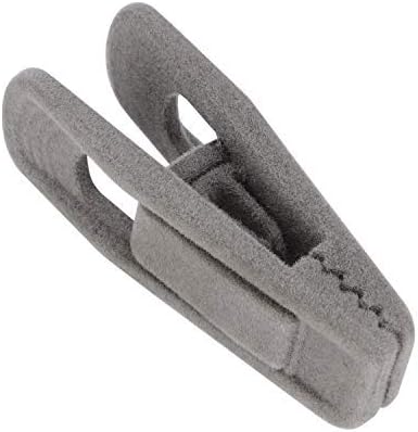 Tinfol Gray Velvet Hanger Clips - 24 Pack Non-Slip Flocked Clips for Pants & Skirts | Strong Finger Clips