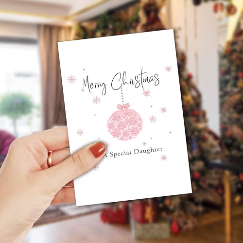 Merry Christmas Greeting Card Watercolor Xmas Tree Forest with Envelope