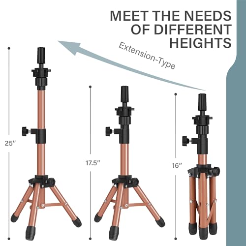 AliLeader 25 Inch Mannequin Head Tripod Stand for Wig Styling and Training