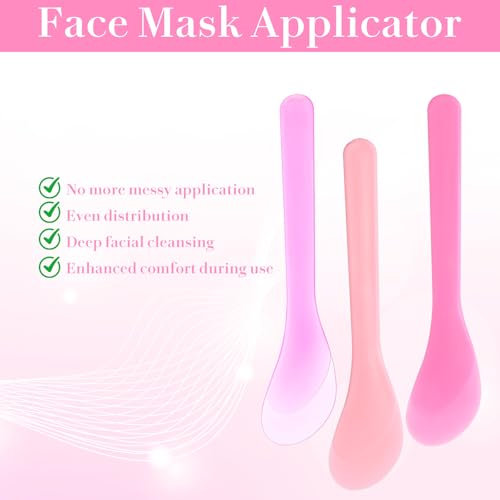 Tucnoeu 9-Piece Pink Facial Spatula Set for Skincare and Makeup