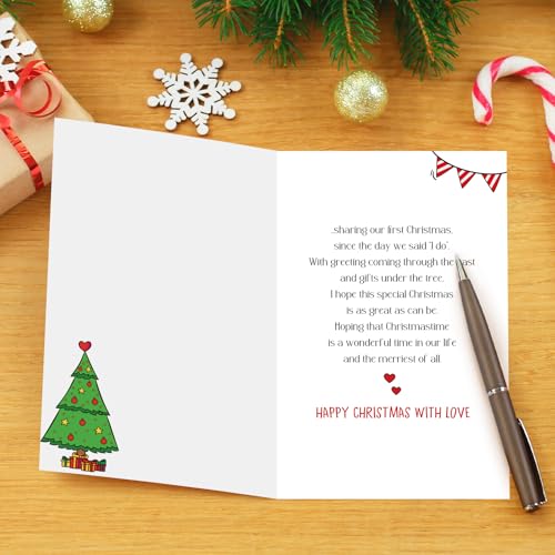 Romantic First Christmas Card for Couples - Keepsake Greeting Card
