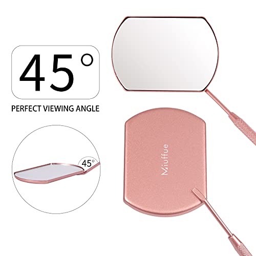 Miuffue Detachable Stainless Steel Large Lash Mirror for Eyelash Extensions, Pink