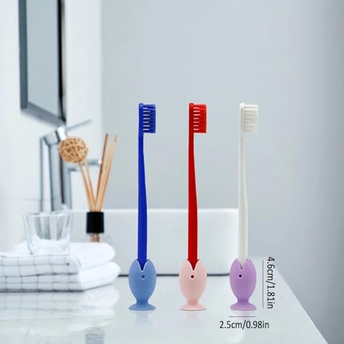 Mini Fish Silicone Toothbrush Holder Caps - 6 Pack for Travel