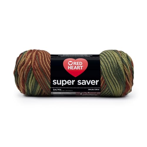 Red Heart Super Saver Print Yarn - Fall Color, Medium Weight, 236 Yards