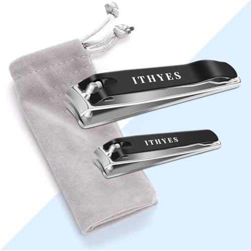 Ithyes Stainless Steel Nail Clipper Set for Thick Nails - 2 Pack