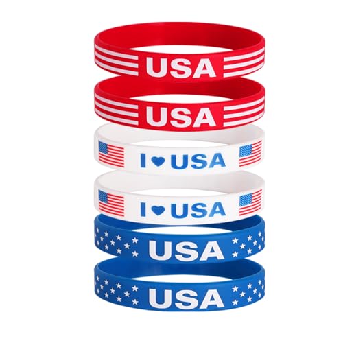 4th of July Silicone Bracelets - 6 Pack Patriotic Wristbands