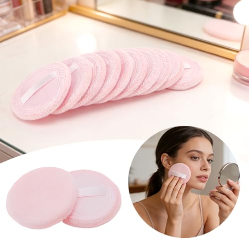 Clofiak 12 Pcs Velour Loose Powder Puff, 2.36 Inch Round Makeup Pads