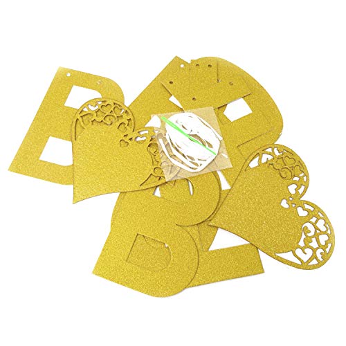 Glitter Gold Bride to Be Banner for Bridal Shower & Bachelorette