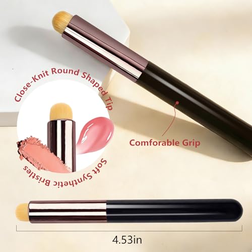 2-Piece Round Head Lip Smudge Brush & Makeup Blending Applicator