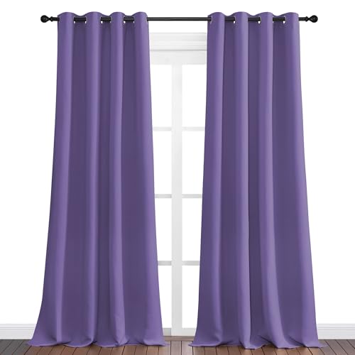 NICETOWN Lilac Purple Blackout Curtains, 102" Long, 2 Panels