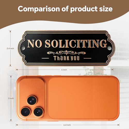 CBCJIEHUXL Premium Brass No Soliciting Sign - 6" x 2.4"
