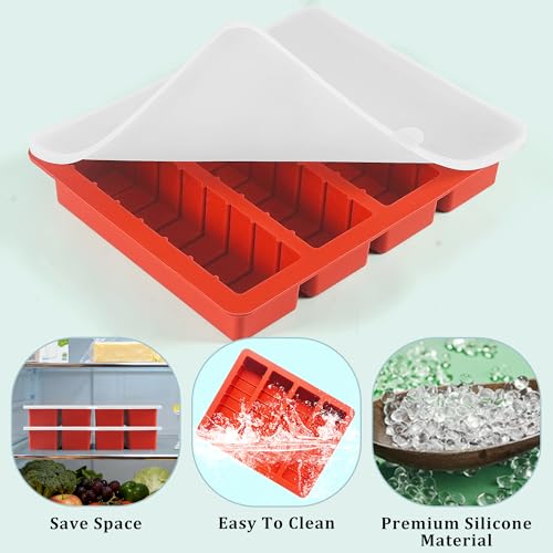 Wilewir Silicone Butter Tray with Lid - 2 Pack Non-Stick Mold
