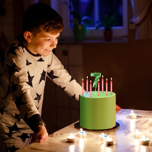 Fumete 13 Pcs Dynamite Birthday Candles - Green Pixel Theme