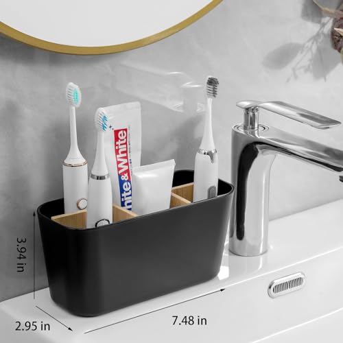 Black Electric Toothbrush and Toothpaste Organizer - 7.5" x 3.0"
