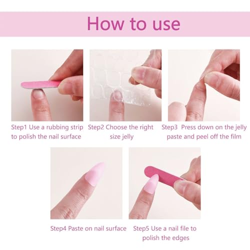 Pink Flower Press on Nails Long Square False Nails 3D Rhinestone