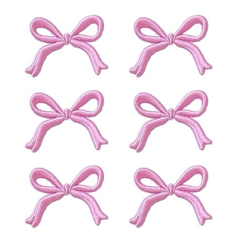 6 Pcs Bowknot Iron-On Cloth Patches for Hats, Clothes & More