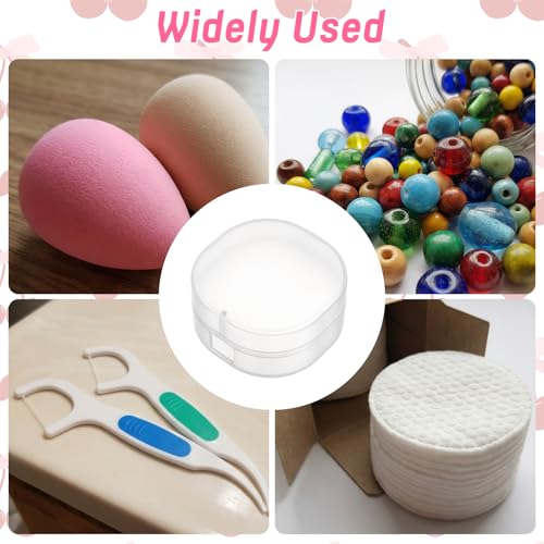 Travel Cotton Pad Case - 2 Pack Portable Organizer with Snap Lid