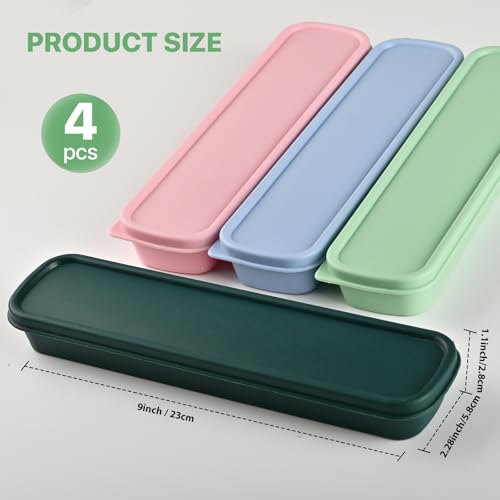 Travel Utensil Case – 4 Pack Reusable Flatware Storage Box