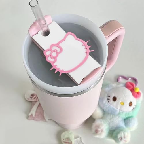 7-Piece Cute Silicone Straw Cover Set for Stanley 40oz Tumbler - Pink