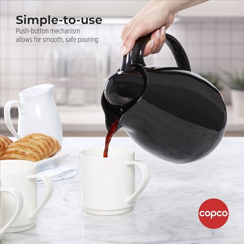 Copco Insulated Chloe Carafe, Large Capacity For Serving, 1 Quart, Black