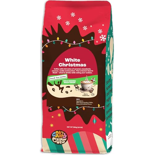 Decaf White Christmas Coffee - 10 oz Bag | Crazy Cups Flavored Brew