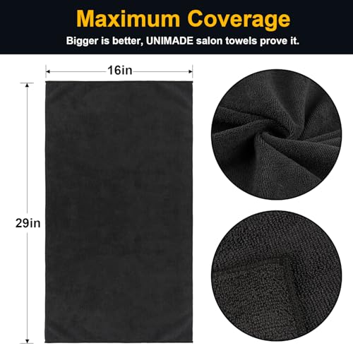 UNIMADE Microfiber Salon Towels – 2 Pack, 16x29 inches, Soft & Absorbent
