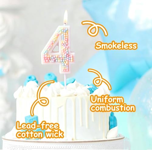 Jadsmpi Pink Macaron Number 3 Birthday Candle Glitter Cake Topper