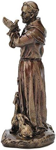 Veronese Design Saint Francis of Assisi Statue - Hand Painted Antique Bronze Finish | 3 3/8 Inch Home Decor