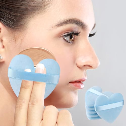 Mozeat Lens 6-Piece Heart-Shaped Velvet Makeup Puff Set - Soft Powder Sponge