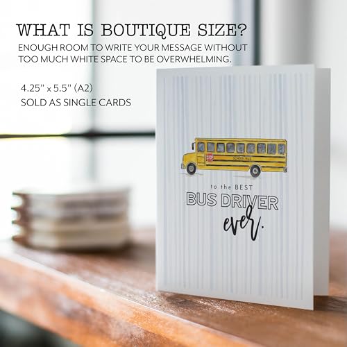 Bus Driver Appreciation Card with Envelope - Thank You Greeting