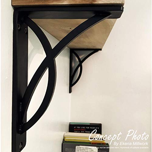 Ekena Millwork BKTM02X05X08TBR 2" W x 5 1/2" D x 8" H Bradford Wrought Iron Bracket (Triple Center Brace)