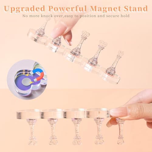 MAYEEN Magnetic Nail Art Display Stand & Practice Holder Set