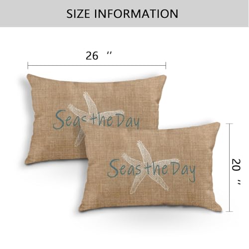 Emvency Starfish Throw Pillow Cover, 20x26 Inch, Coastal Decor