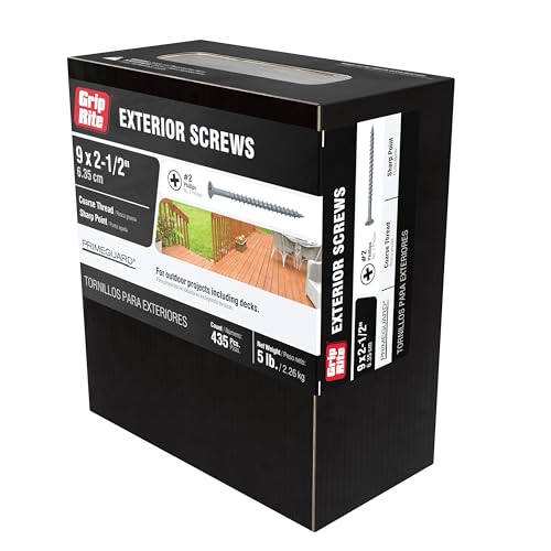 Grip-Rite Polymer Coated #8 x 2-1/2" Coarse Thread Deck Screw - 5lb Box