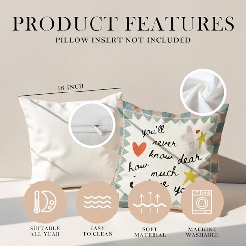 Christian Kids Throw Pillow Cover 18x18, Bible Verse Nursery Decor - Style 29