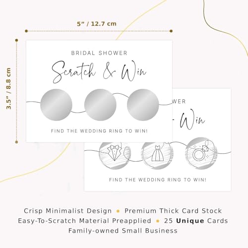 Bridal Shower Scratch-Off Game - Find the Wedding Ring for 25 Guests