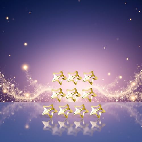 Golden Star Hair Clips 10Pcs Metal Snap Hair Barrettes for Women Girls