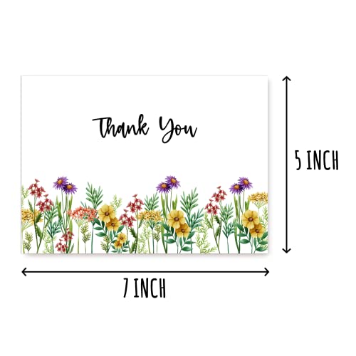 Modern Floral Thank You Cards - Bridal Shower - 5x7 Inches
