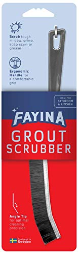 FAYINA Grout Cleaner Scrub Brush with Stiff Angled Bristles for Tile