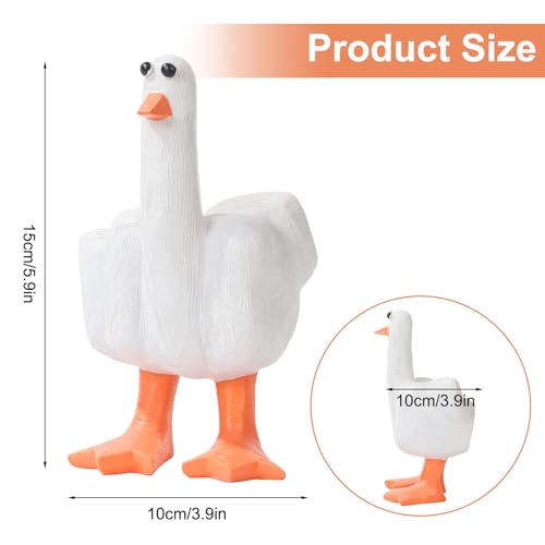 Funny Middle Finger Duck Statue Resin Desk Decor Halloween Gag Gift