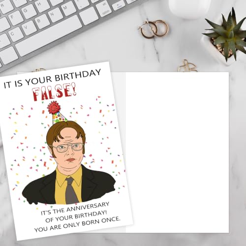 Mmuue Funny Birthday Card Gifts for Women & Men - mu50 Office Humor Greeting Card with Red Envelope