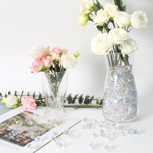 Ceya Clear Holographic Fake Ice Rocks - 220 Pcs Acrylic Vase Fillers