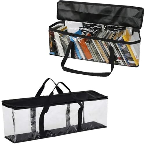 DraCra Large DVD Storage Bag - Clear Media Organizer for 40 CDs