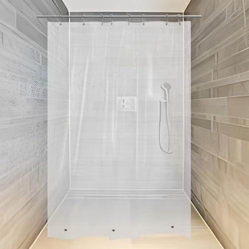 24x72 Clear Shower Curtain Liner with Magnetic Clips - Waterproof