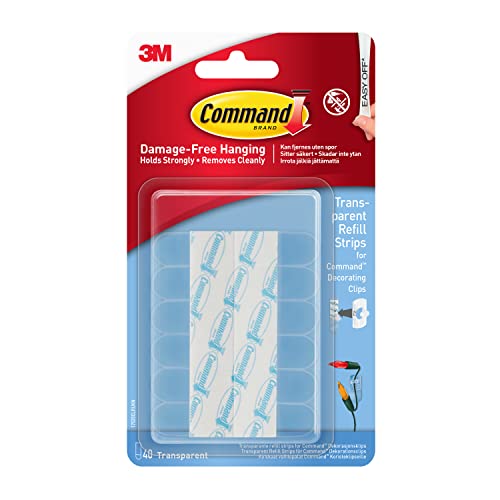 Command Clear Mini Refill Strips - 40 Damage-Free Hanging Strips