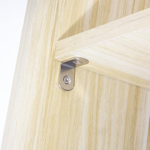 1x1 Inch L-Brackets 90-Degree Corner Braces for Wood Shelves (16 Pack)