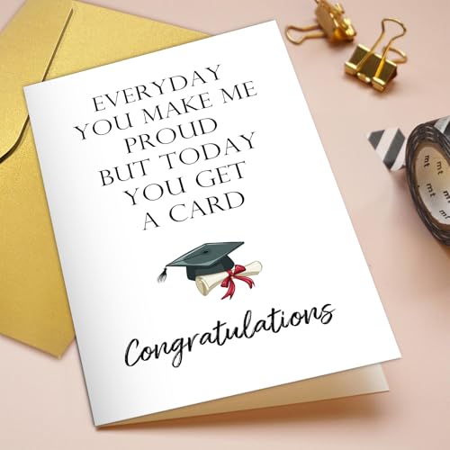 Funny Graduation Card for Son or Daughter - Humorous Congrats Card