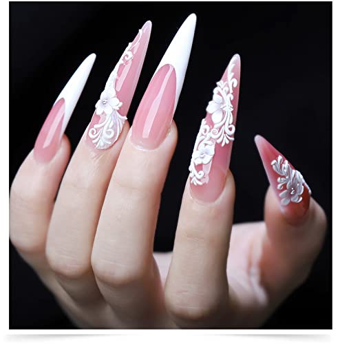 Yimart 300pcs Acrylic Stiletto Nail Tips Refill Size #5 #6 Clear