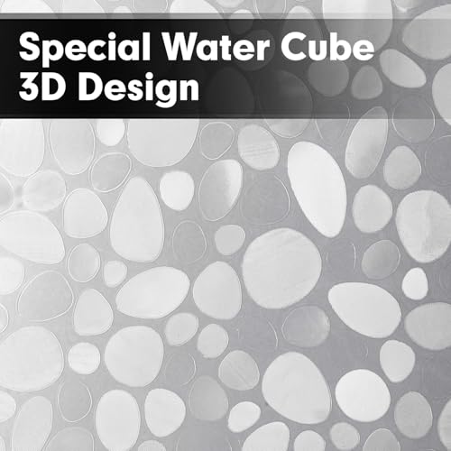 Waterproof 3D Pebble Pattern Shower Curtain Liner with Magnets - 48x72 inches